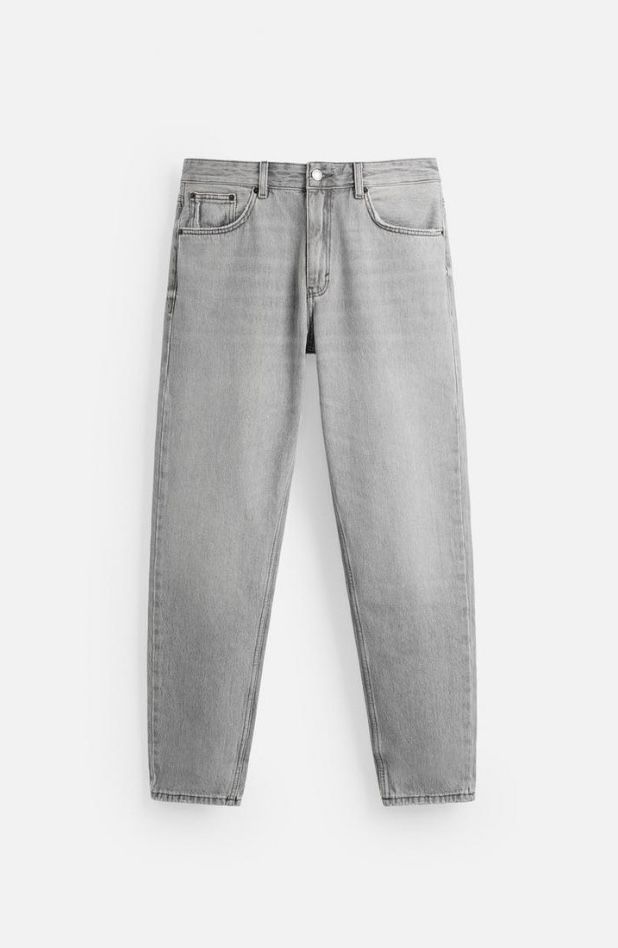 Джинси сірі чоловічі базові Slim Fit Tappered Zara
