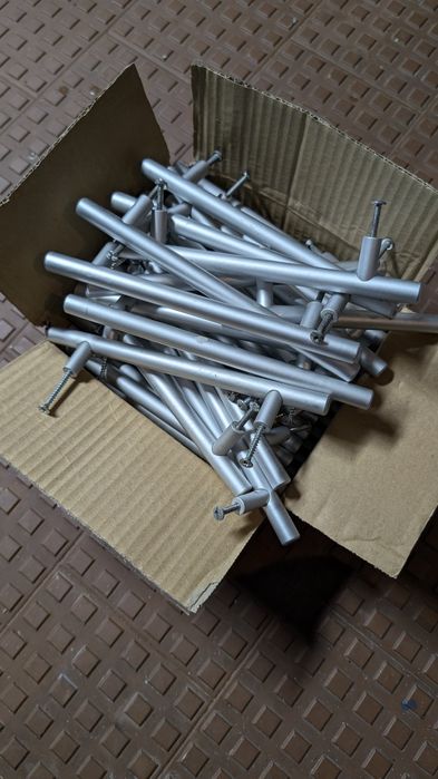 48 Puxadores armário/gaveta cozinha aço inoxidável escovado