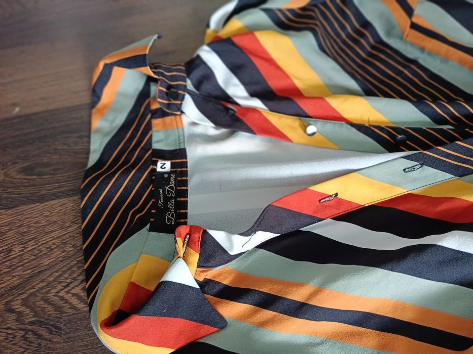 Sukienka w paski Bella Dame Fenimark S długi rękaw