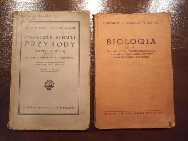 Podręczniki do nauki przyrody i biologii z lat 30.