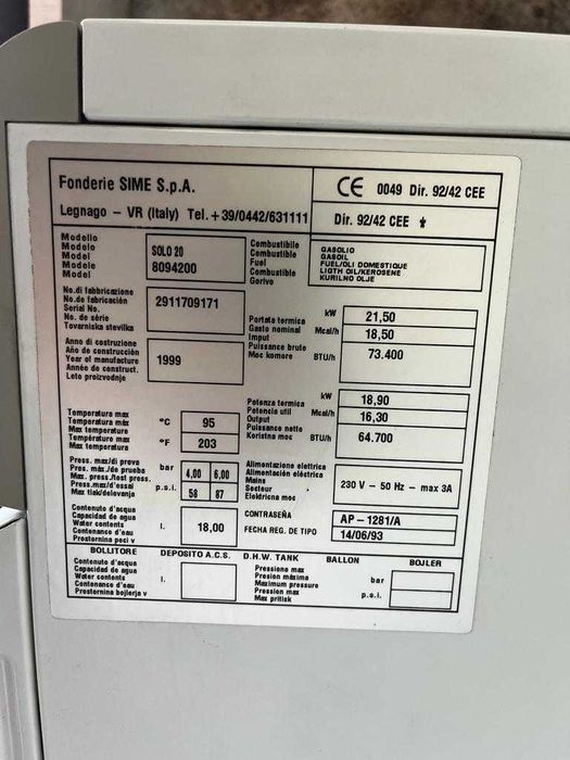 Caldeira a Gasóleo Sime