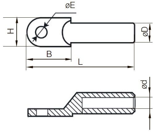 Наконечник DT-150 (A) для кабеля медный