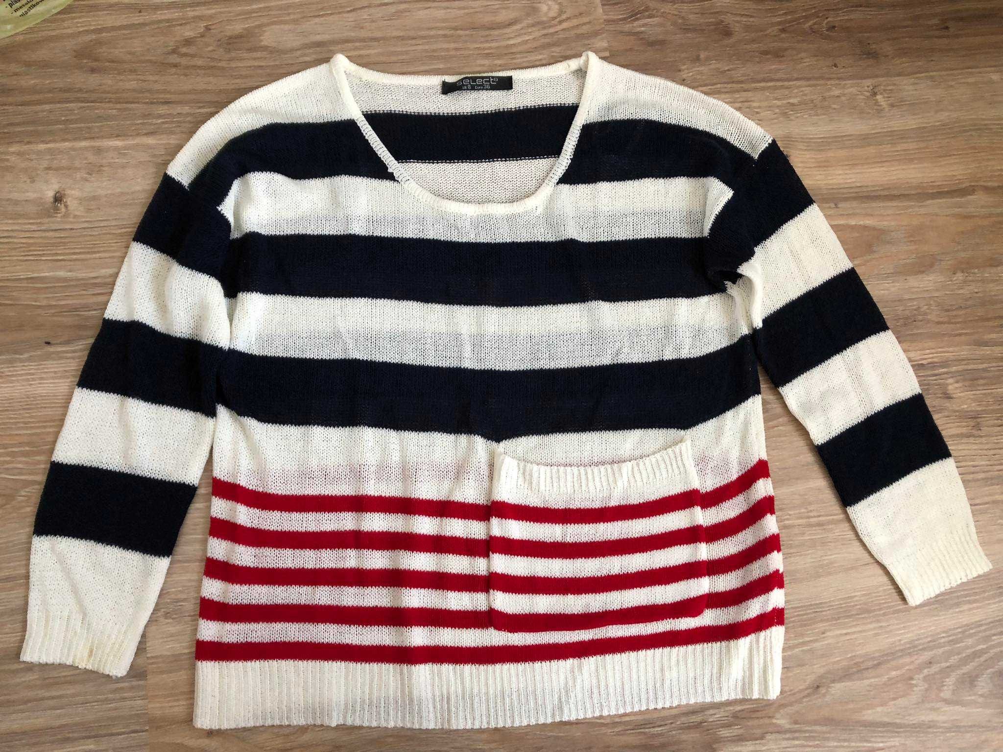 Bluzka cienki sweterek wzór marynarski Select 36