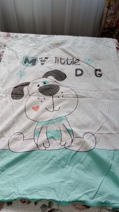 Pościel dziecięca 95x130 pieski miętowa