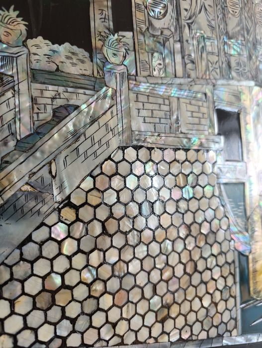 Продається антикварна картина панно у японському стилі