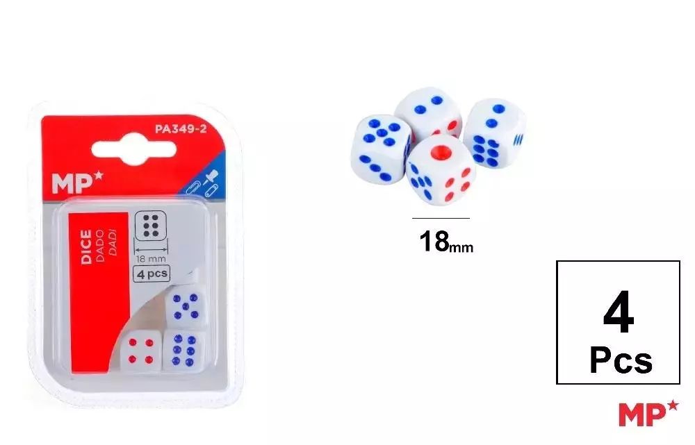 Kostka do gry 18mm 4szt. MP Main Paper