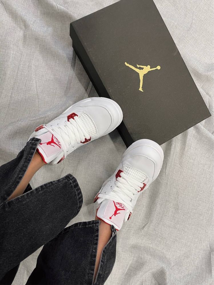 Buty Nike air Jordan 4 Retro Metallic Red 40-45 meskie trampki nowe