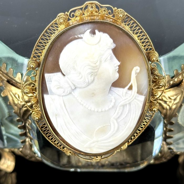 Złota Kamea - oryginał Empire ok. 1830 rok - próba złota 585