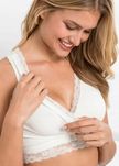 B.P.C biustonosz bustier do karmienia miękki ecru z koronką ^44/46