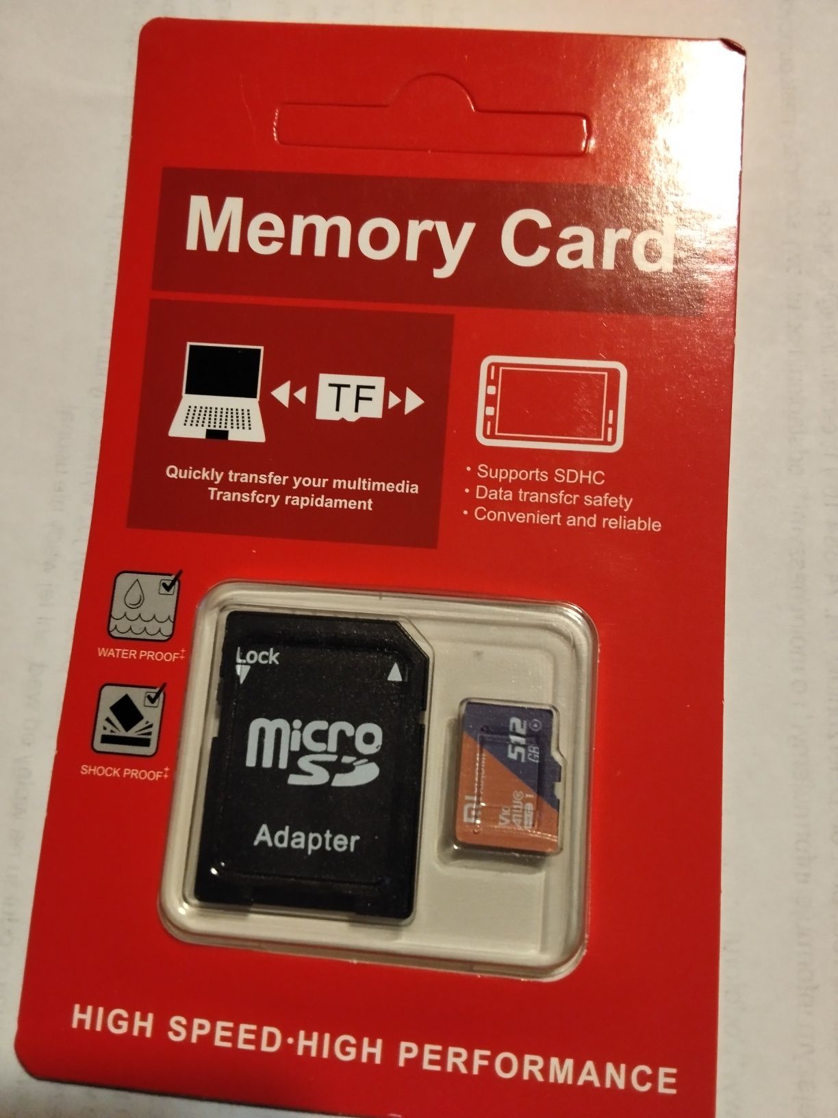 Karta micro SD 512 GB 3 szt  z adapterem SD do kamer, smartfonów, PDAs