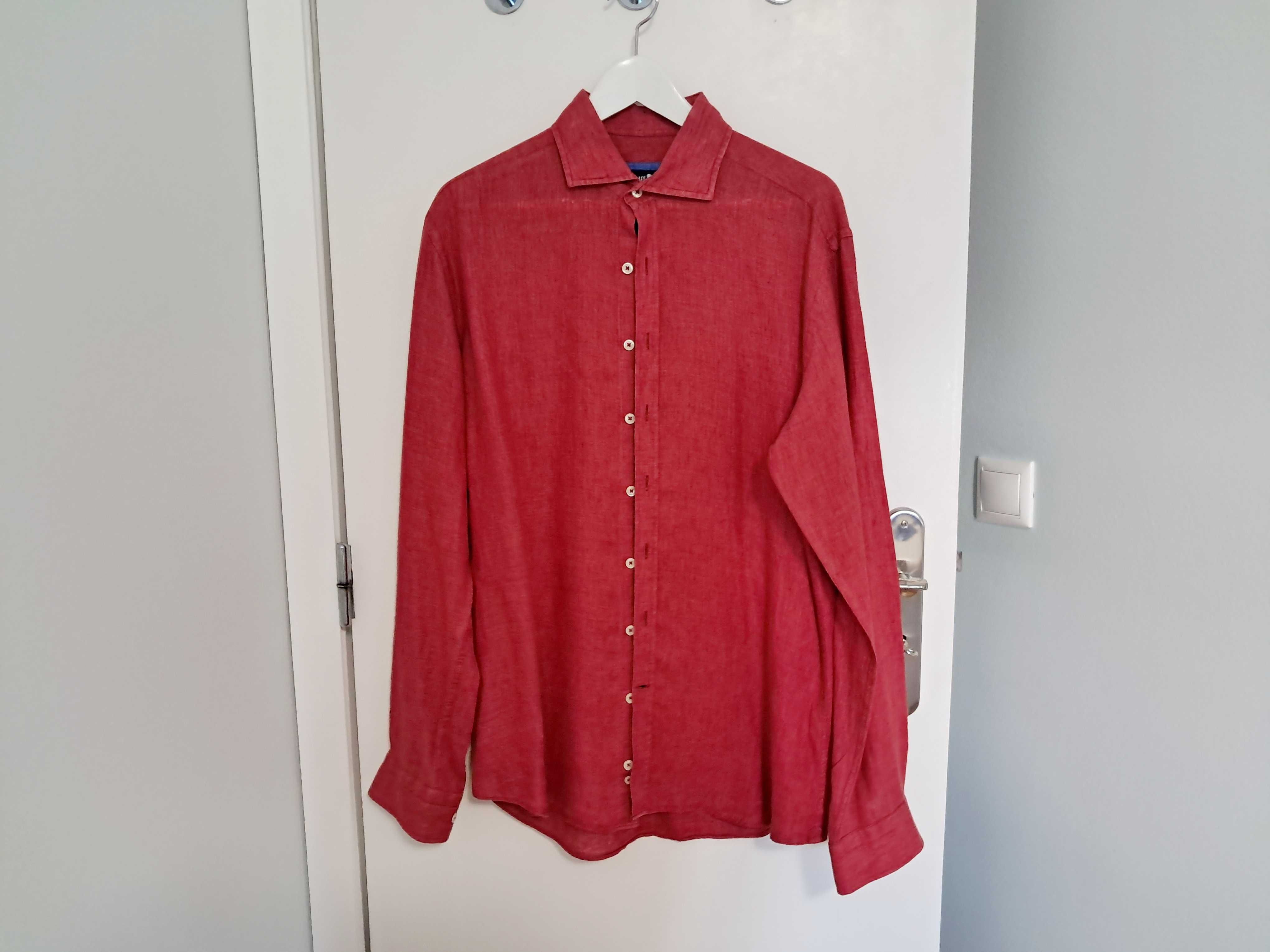 Camisa Homem Algodão Egípcio “CAFÉ COTON” TM Médio / Como Nova