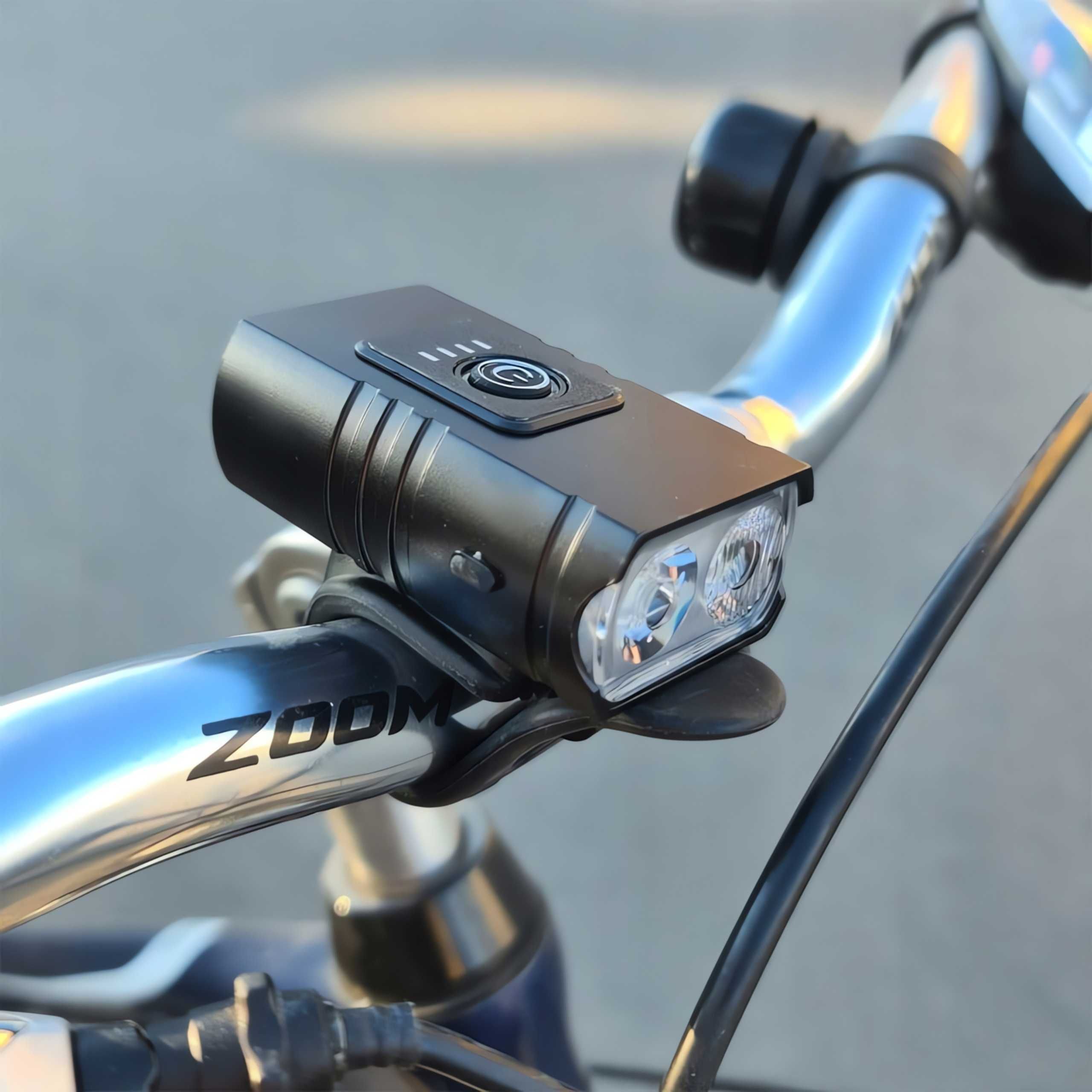 LAMPKA Rowerowa Przednia Mocne Światło LED USB-C Wodoodporna Tryby