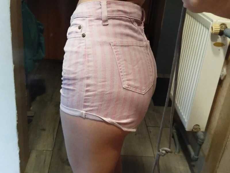 Zestaw paka crop top bluzka krótkie spodenki shorty szorty denim lato