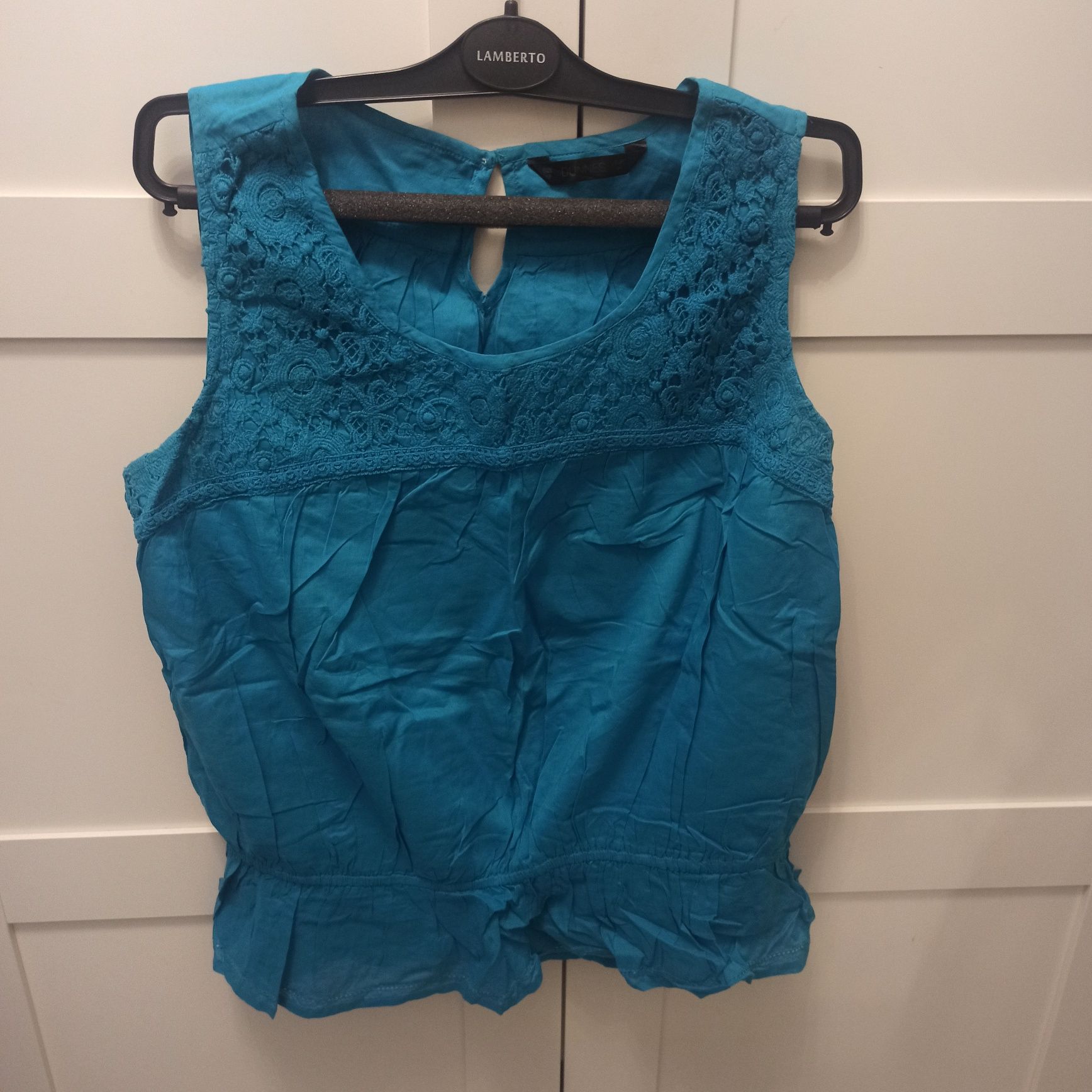 Turkusowa bluzka na ramiączka Dunnes rozmiar 44