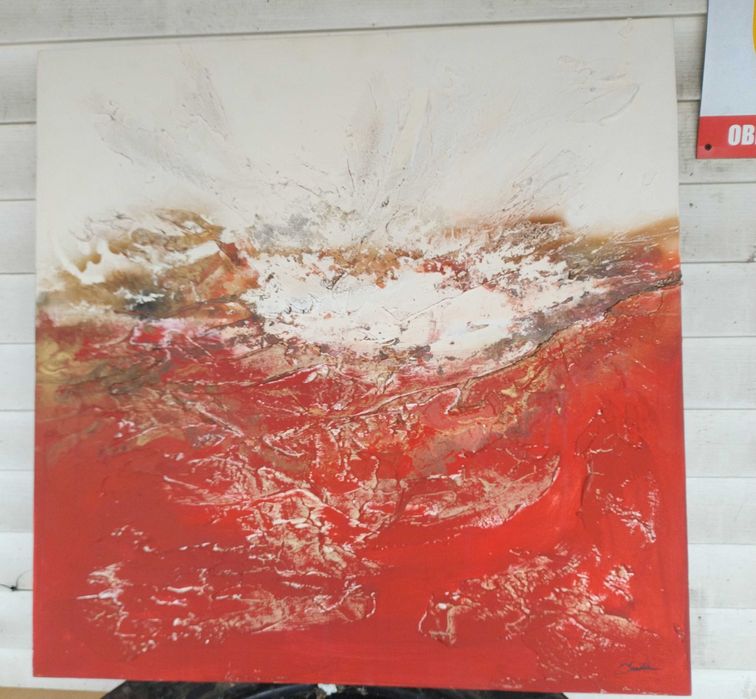 Obraz ręcznie malowany Jean Pellen "Rot" - 80x80cm