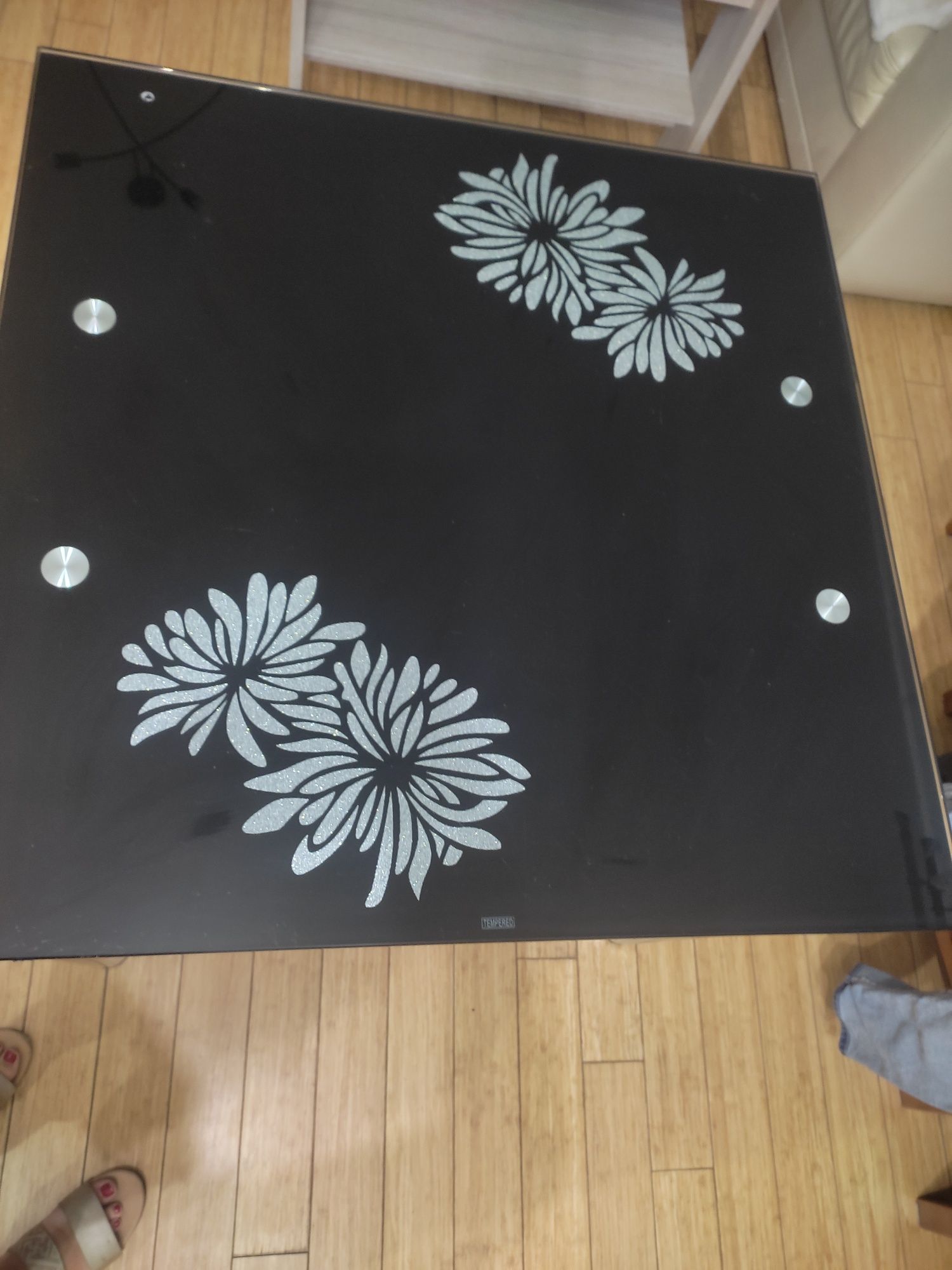Stół rozkładany szklany 80 cm