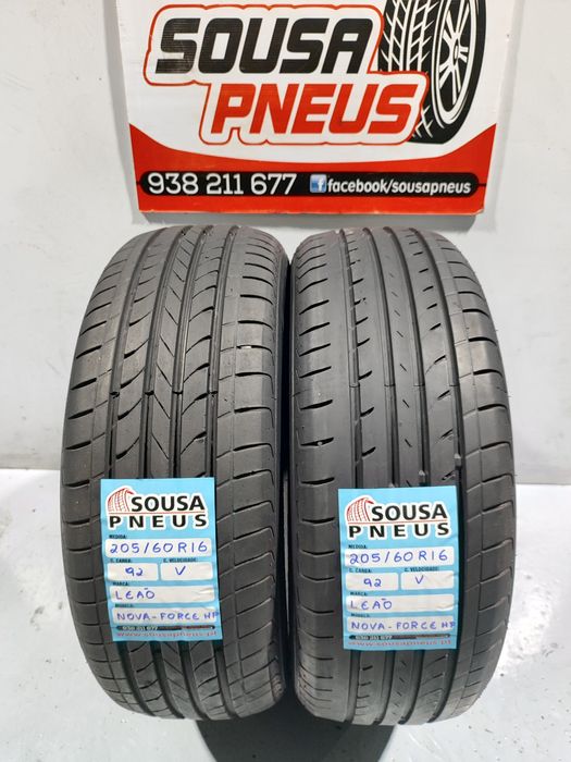 2 pneus semi novos 205-60R16 Leão - Oferta dos Portes