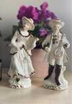 Figurki porcelanowe para muzyków