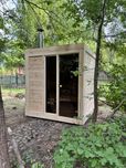 Sauna ogrodowa, ocieplona zewnetrzna sauna na drewno