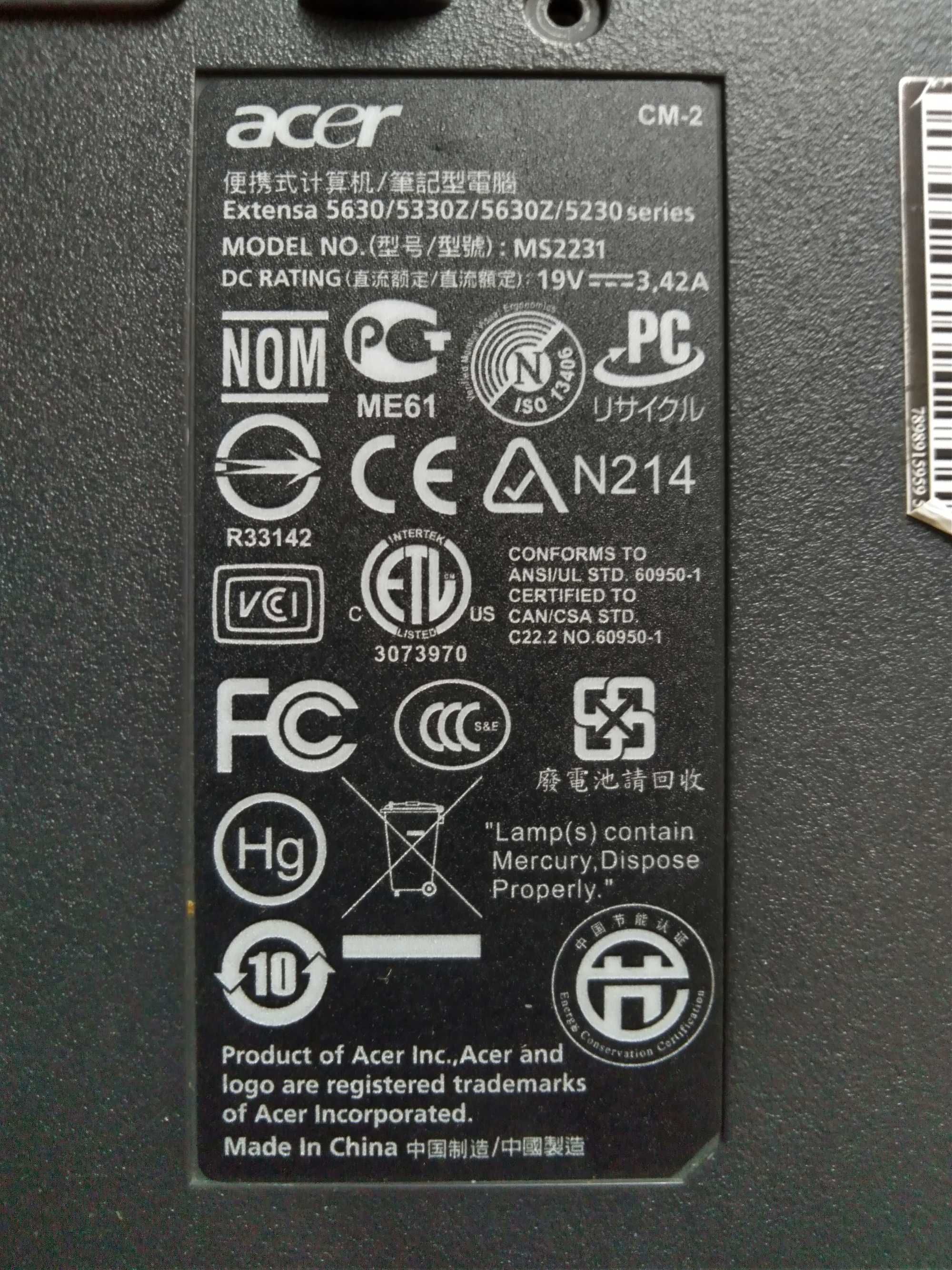 Laptop Acer Extensa 5630EZ