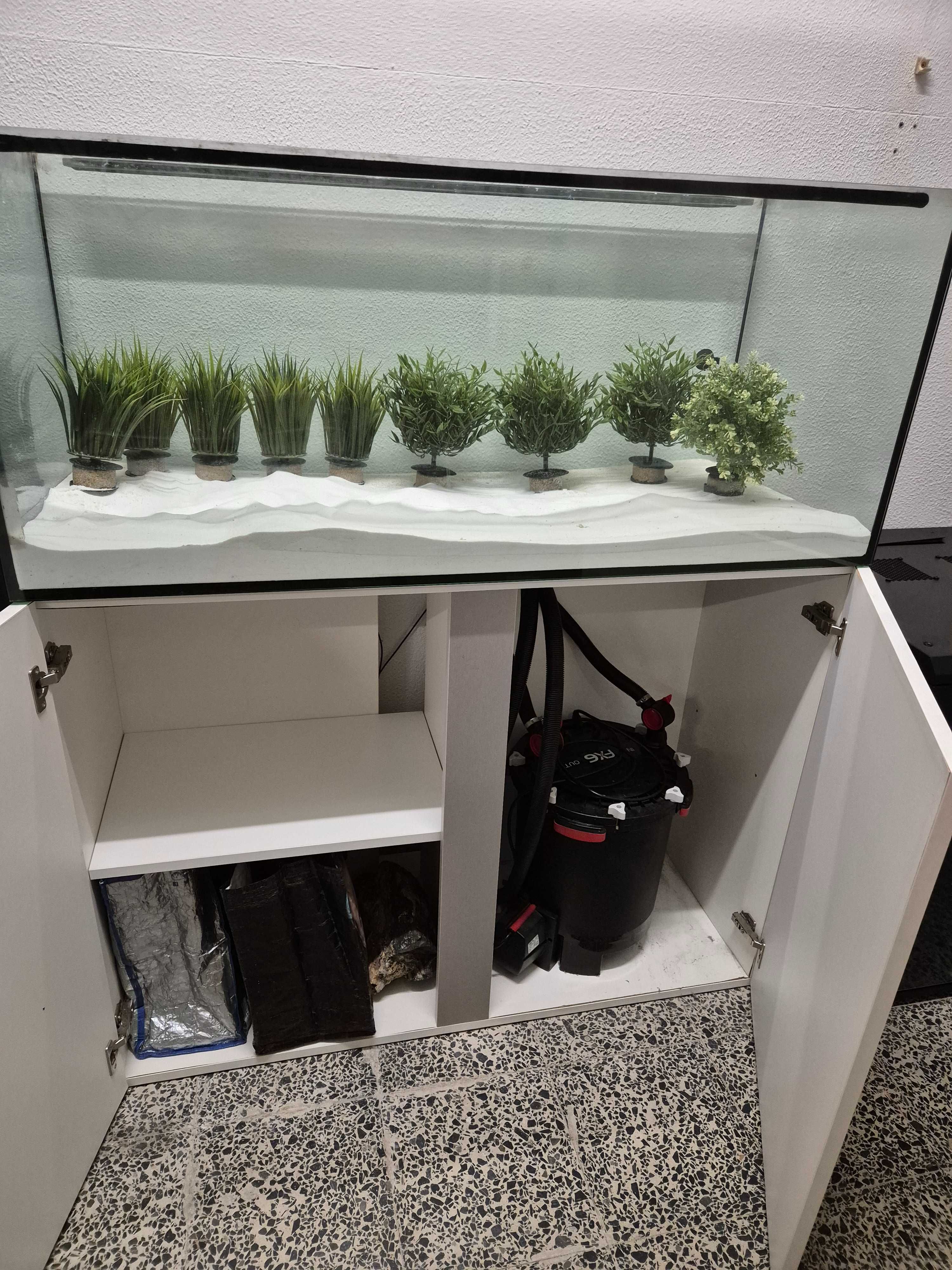 Aquário com móvel e Filtro externo Fluval Fx6 + termostato eheim
