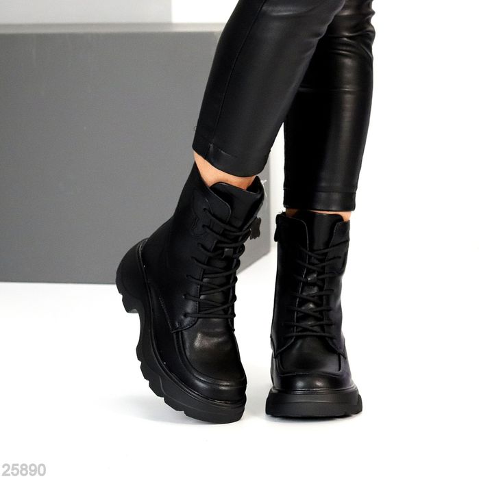 Жіночі черевики ботинки шкіра та замша зимові