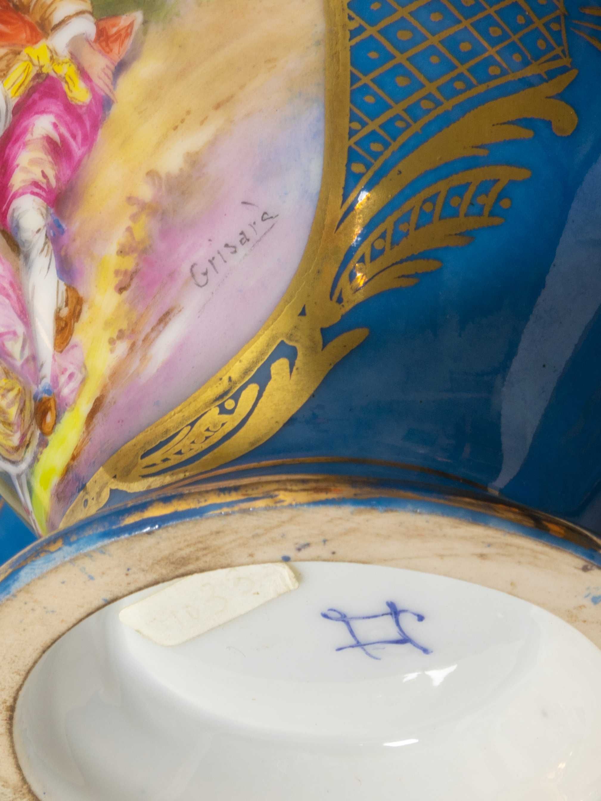 Serviço chá porcelana azul Manufatura Nacional Sevres | século XVIII