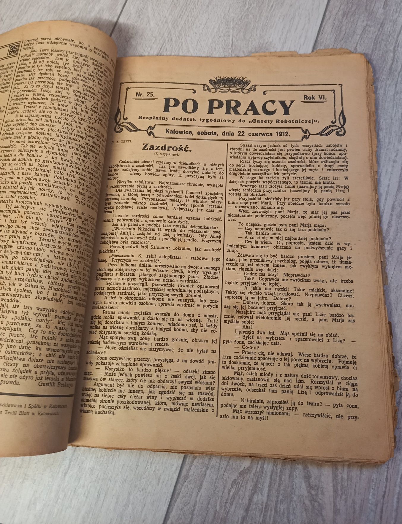 Po pracy Gazeta robotnicza 1912 Katowice