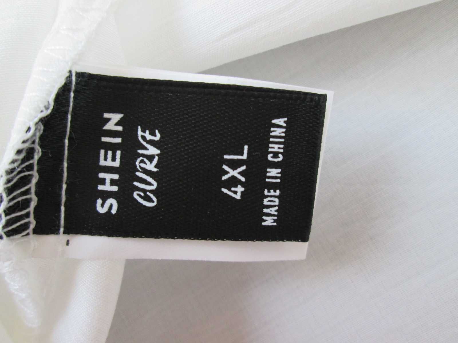 Shein biała tunika sukienka z koronką plus size 3XL 4XL NOWA