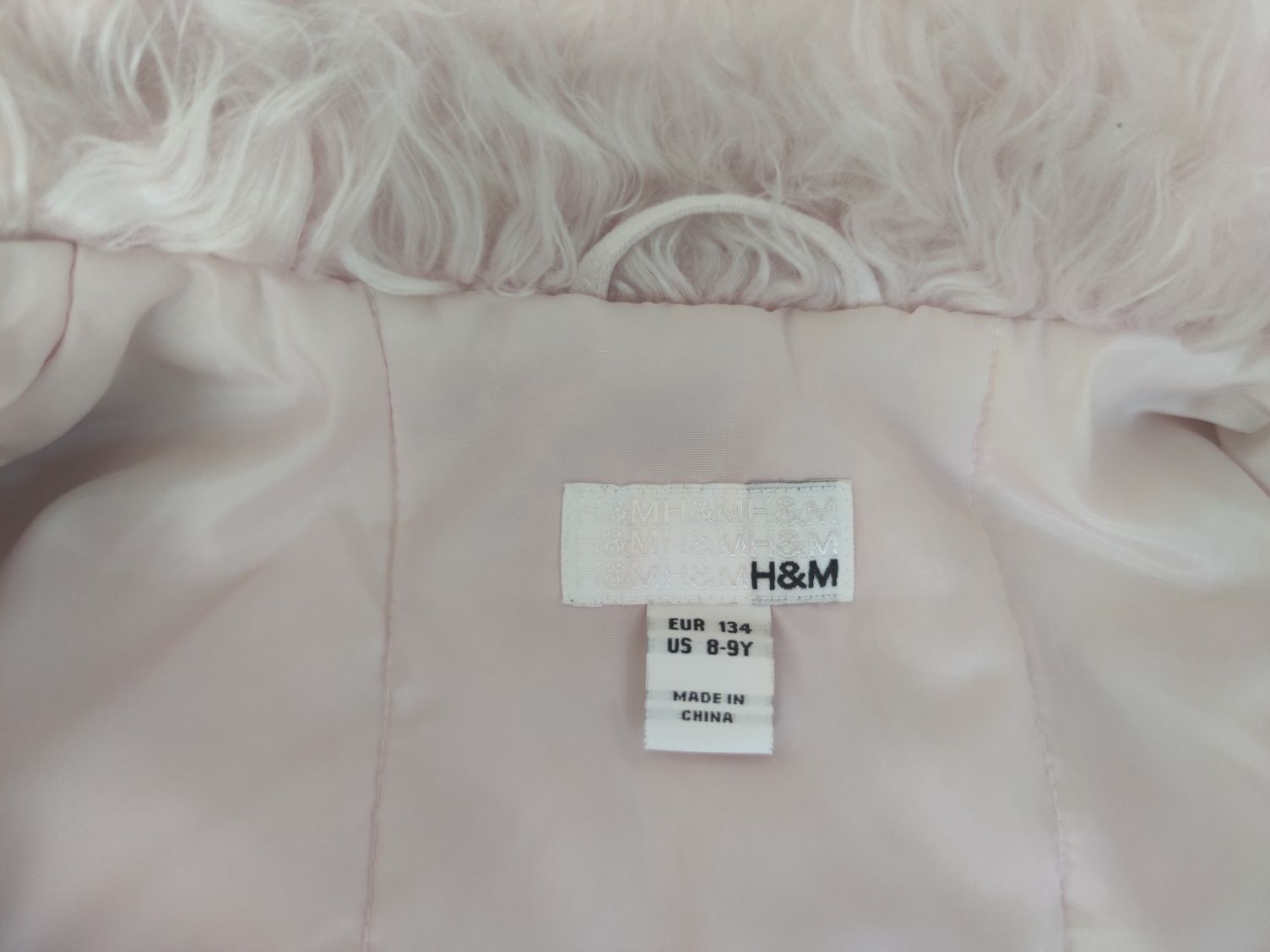 Płaszczyk z futerkiem H&M 8-9lat 134cm