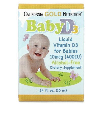 Краплі вітамін d3 для немовлят california gold iherb Вітамін Д3