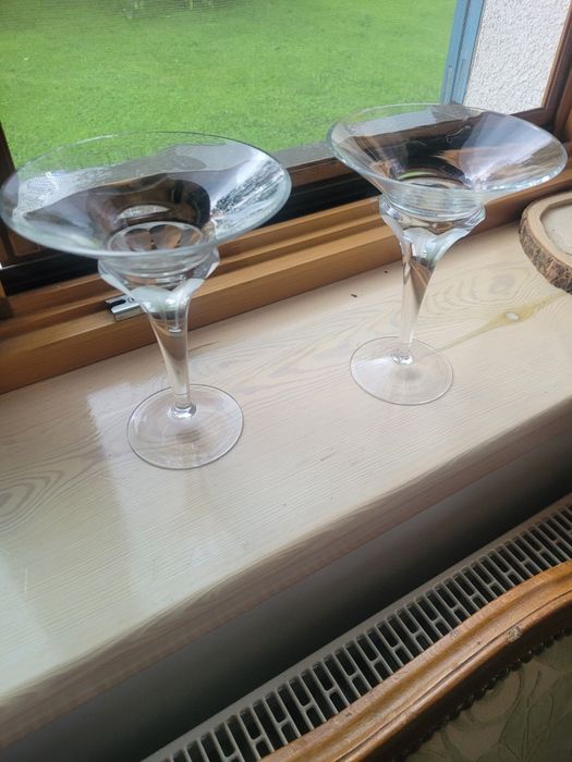 Kryształowe kieliszki do szampana, martini