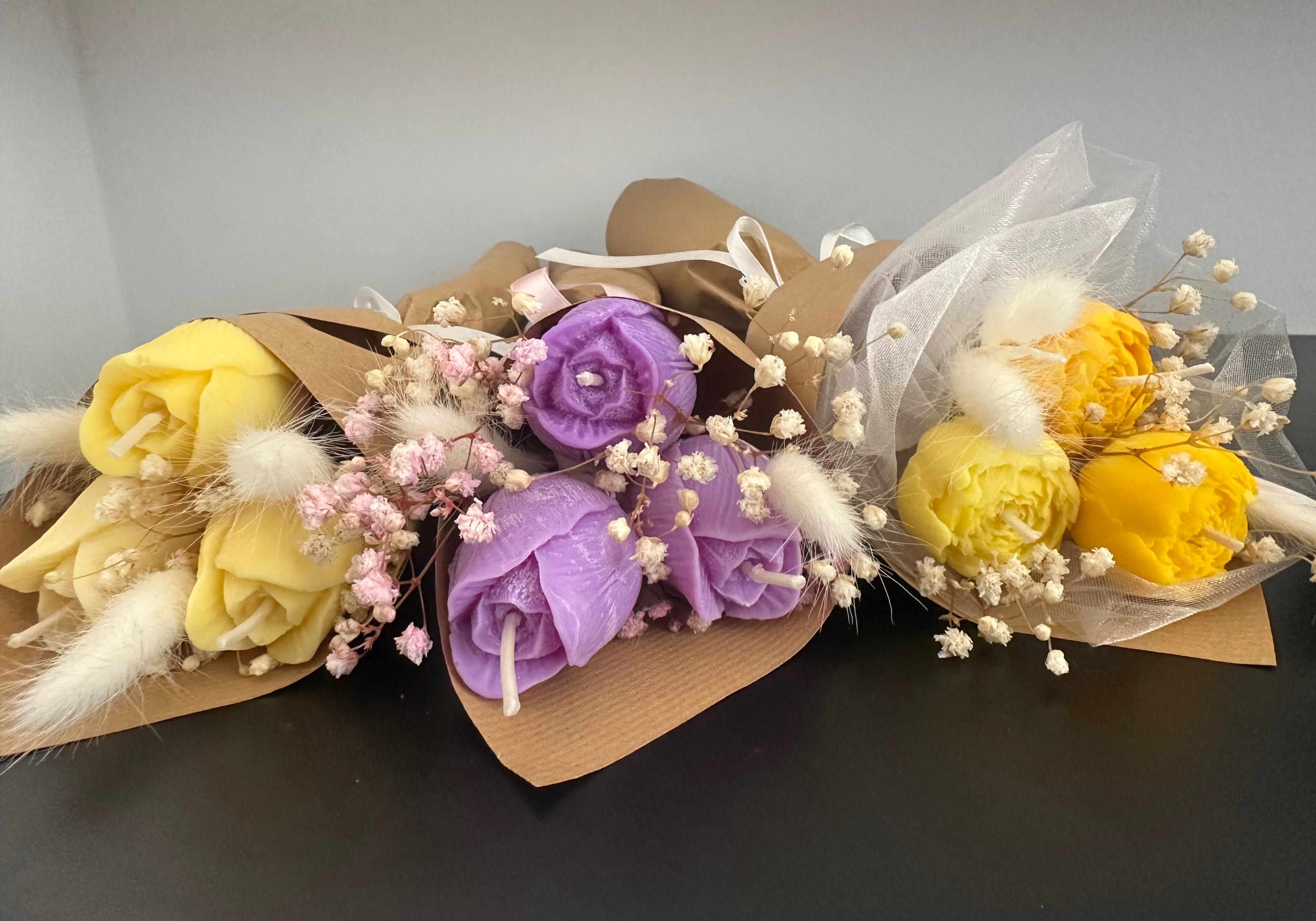 Flower box z świec sojowych handmade