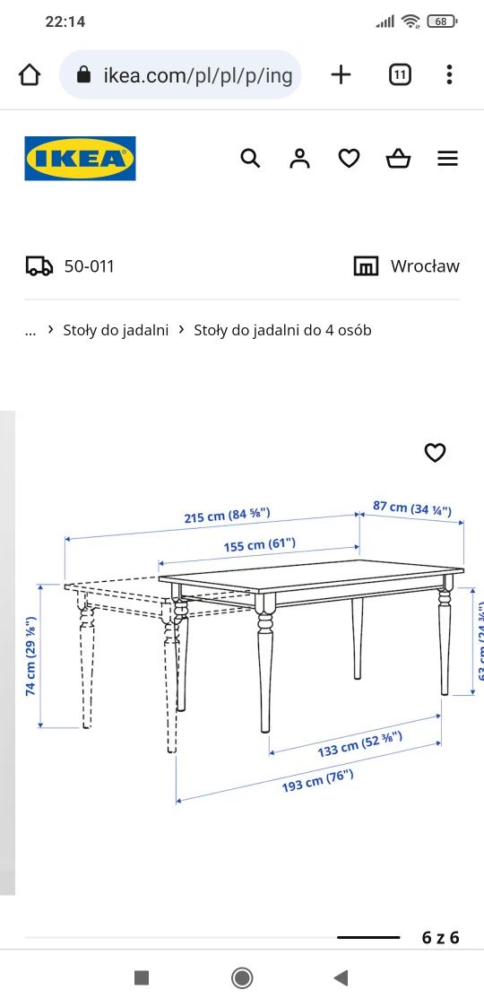 Stół IKEA INGATORP biały rozkladany