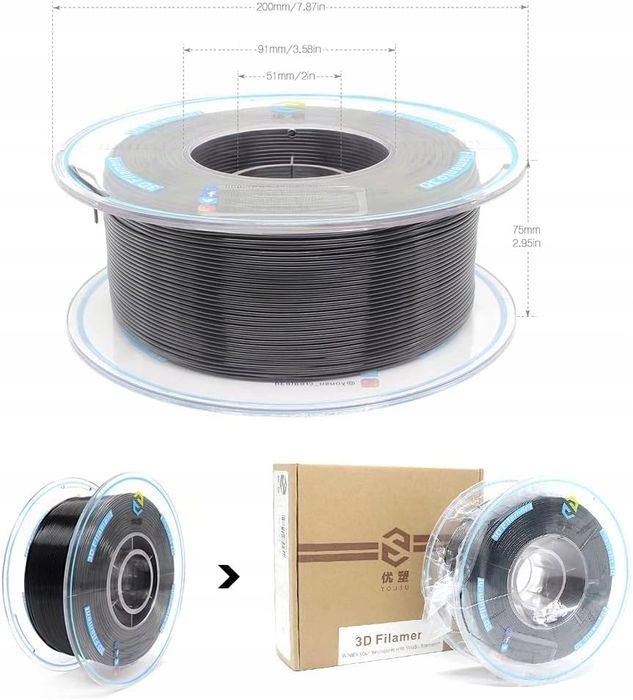 polipropylenowy PP 1,75 mm (-+0,03mm) do drukarek 3D