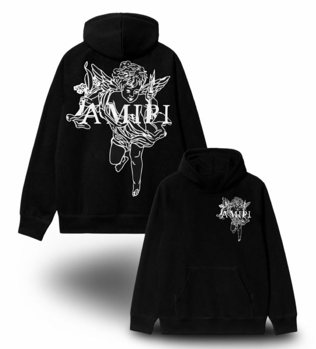 Худи Amiri Logo унисекс Амири кофта толстовка лонгслив черный свитшот