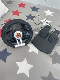 Volante + Pedais KROM K-Wheel (Multiplataforma - Preto)