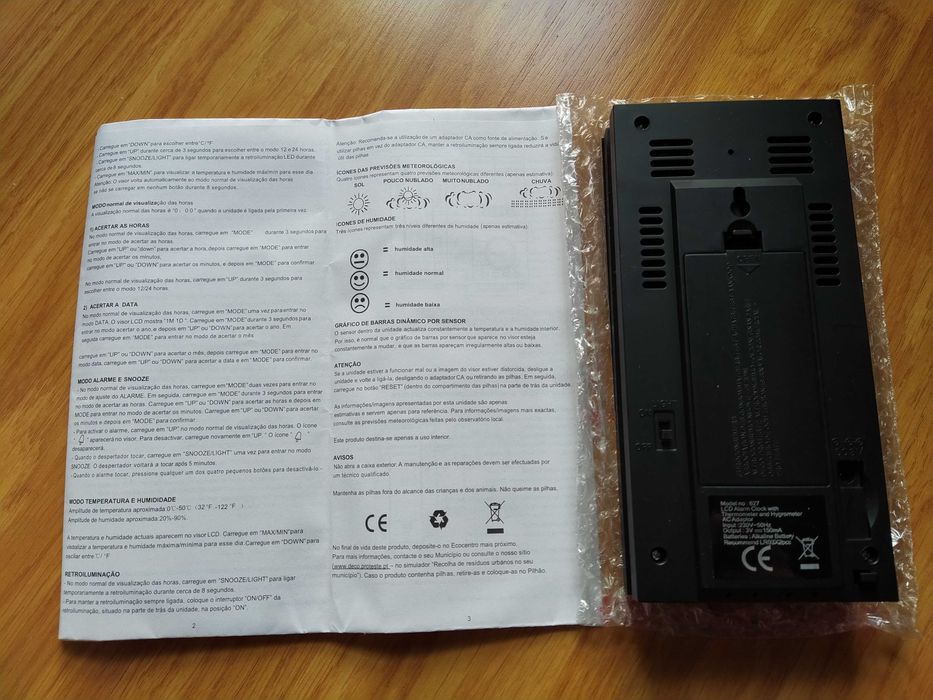 Estação Meteorológica nova com Relógio Despertador