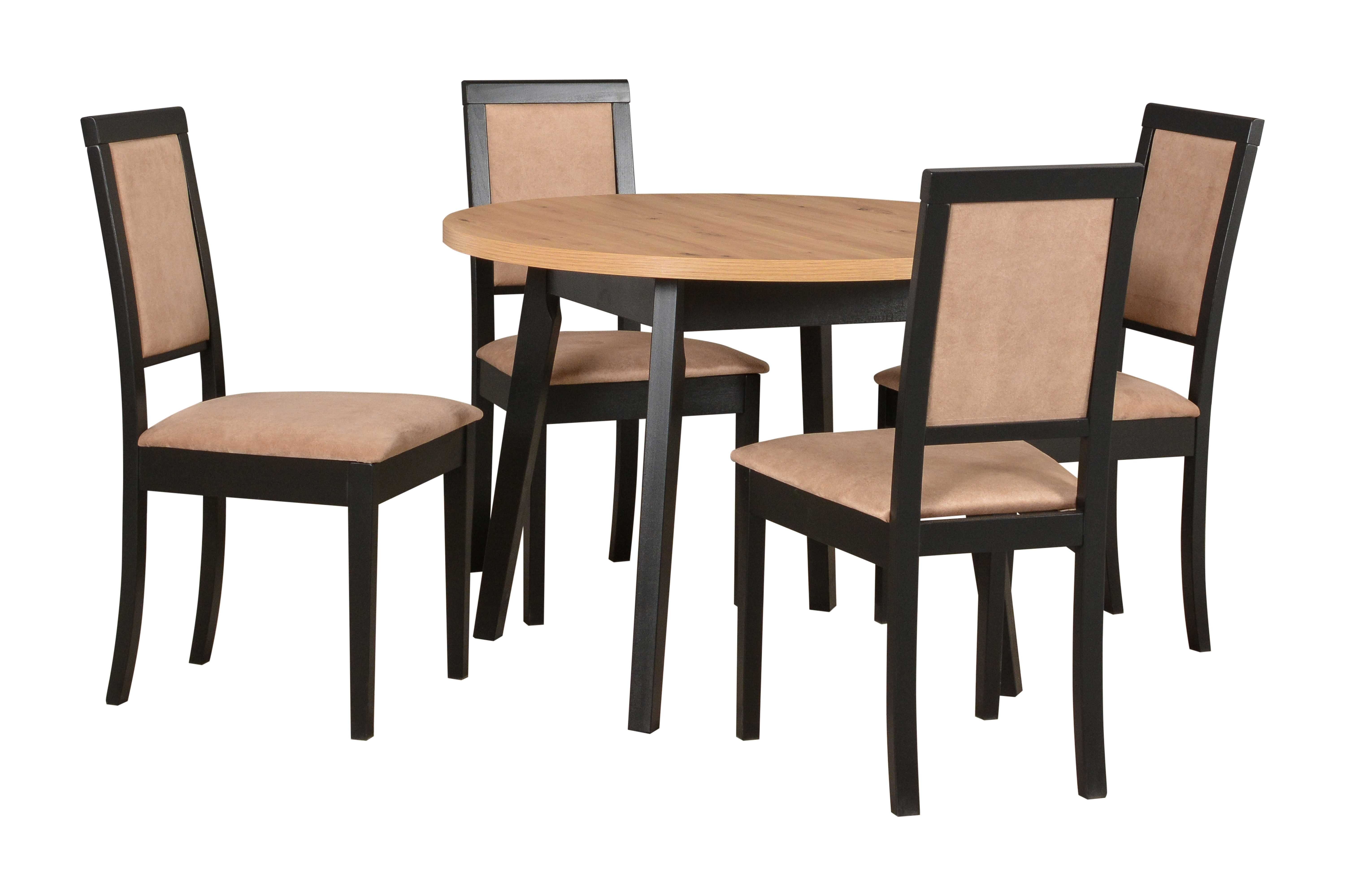 Stół Okrągły 100/130 Artisan + 4 Krzesła Nowoczesne Modele