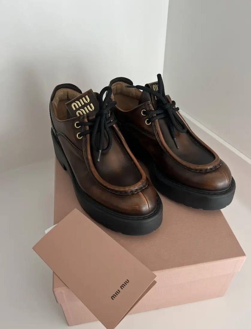 Luksusowe Mokasyny skórzane Miu Miu! Premium gatunek 36-42