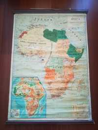 Mapa de África. Papel sobre Tela. Anos 1930.