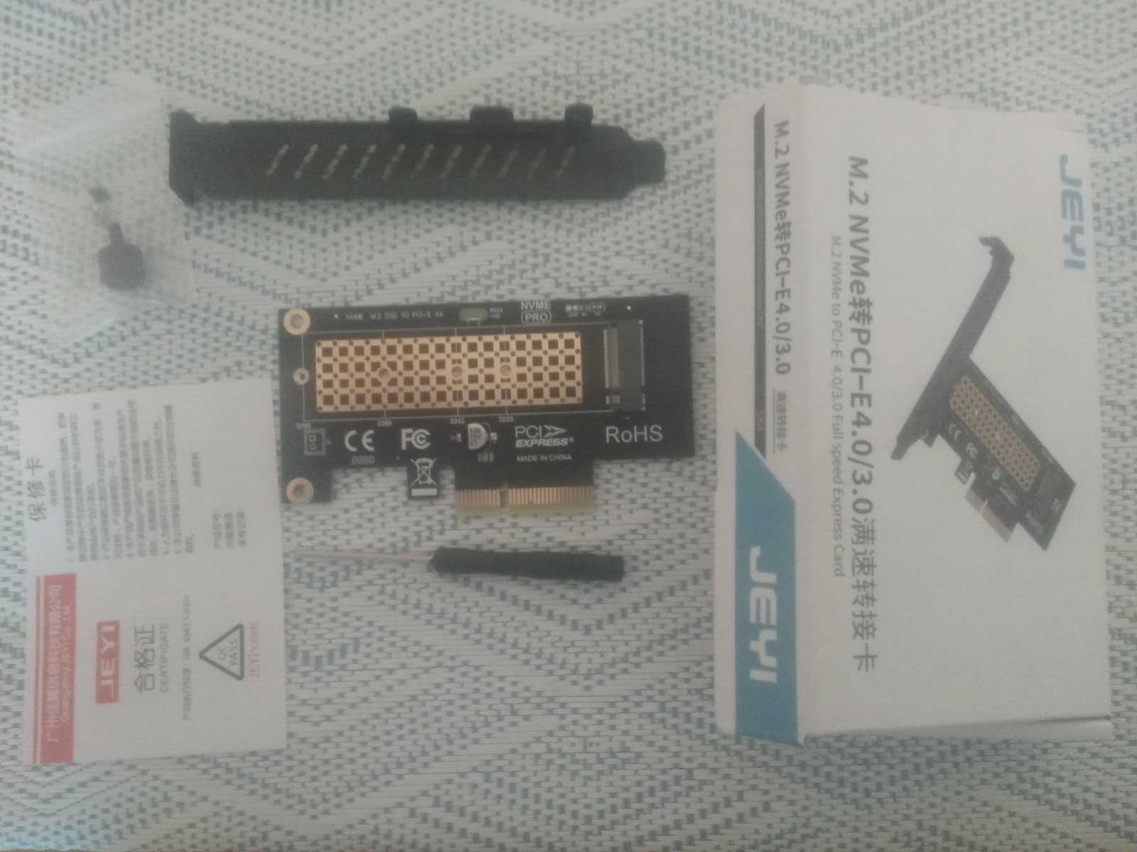Переходник PCI-E на M.2 NVMe SSD JEYI PCIе 4.0/3.0 X4