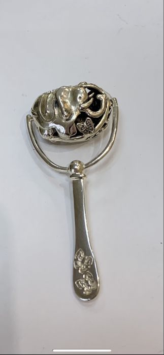 Срібне брязкальце 925 проби для народження дитини