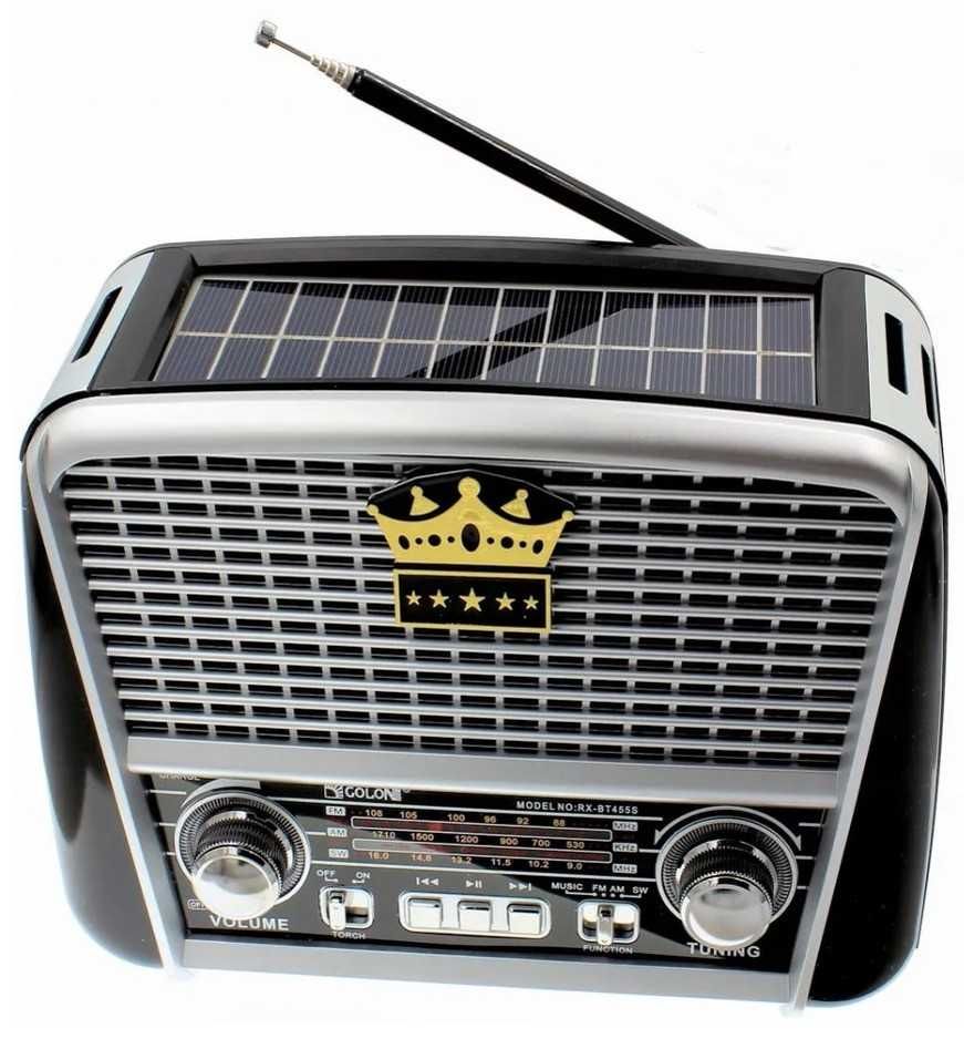RADIO SOLARNE przenośne retro na akumulator Bluetooth FM AM SW SD USB