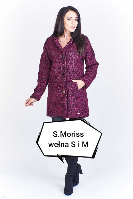 MUST Have Burgund Płaszcz guziki melanż