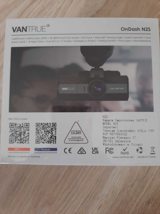 Kamera samochodowa VANTRUE OnDash N2S Dual 1440P QHD Polecam!!!