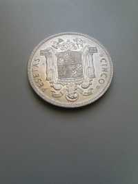 Moeda 5 pesetas de 1949 - Espanha