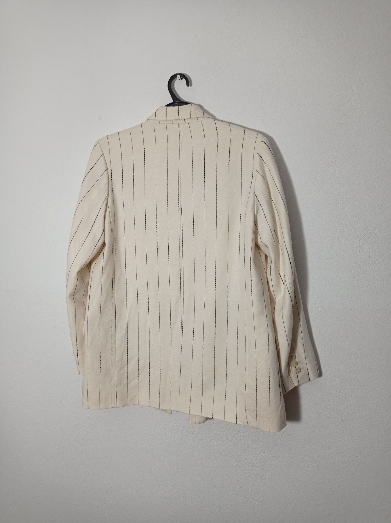 Lniana beżowa marynarka H&M