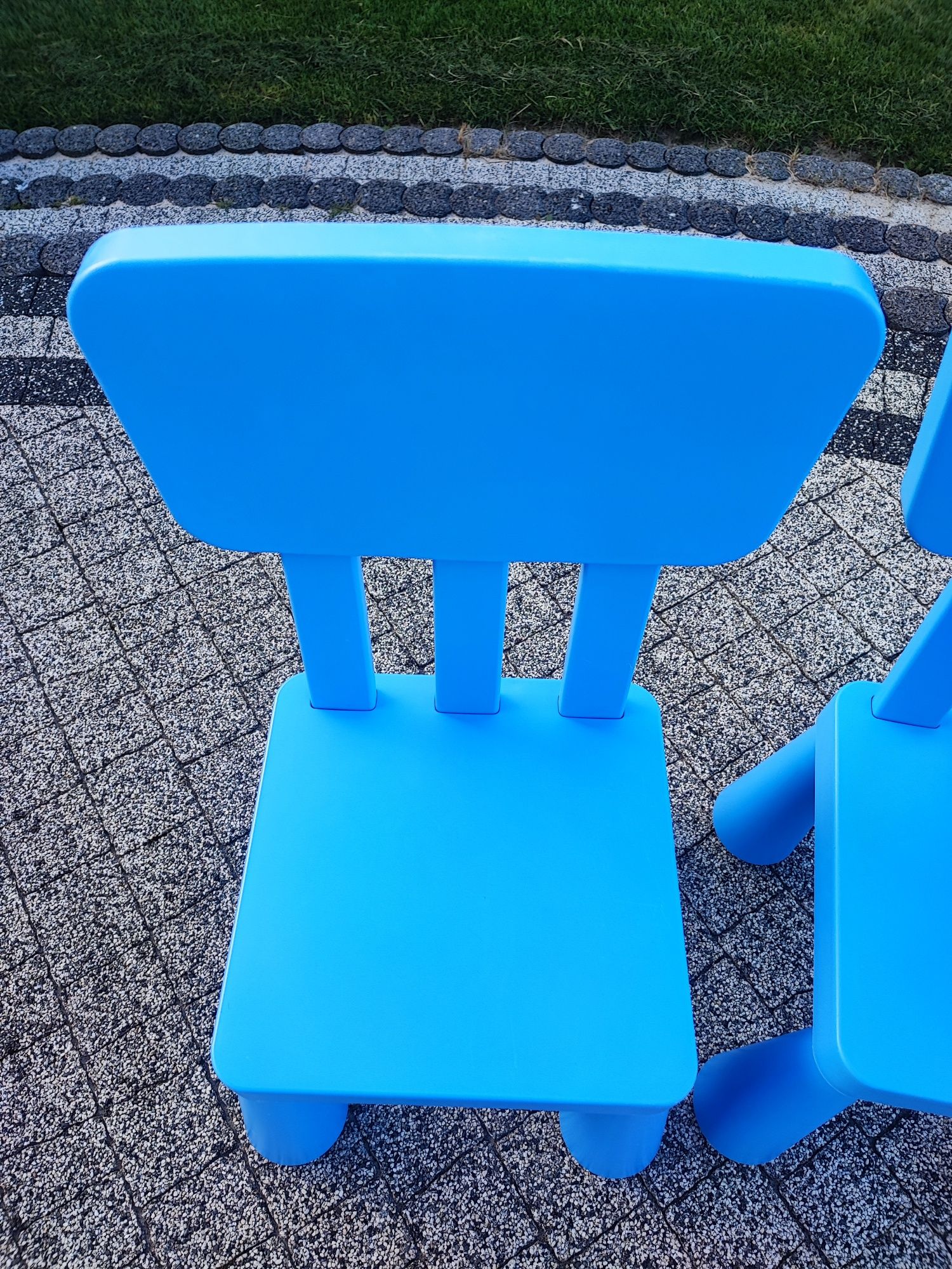 Krzesło mammut Ikea niebieskie 2 szt krzesła