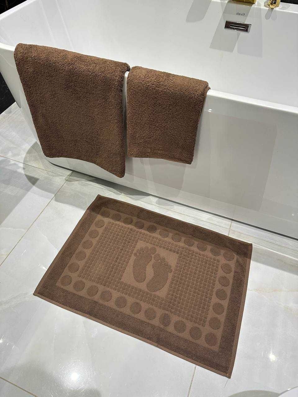 Набір для ванни рушник банний килимок для ніг комплект у ванну ковёр